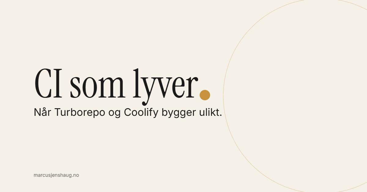 Når Coolify ikke bygger pakkene CI bygger